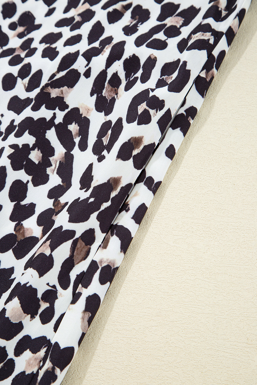 Multicolour Leopard Print Patchwork Collar Flowy Mini Dress